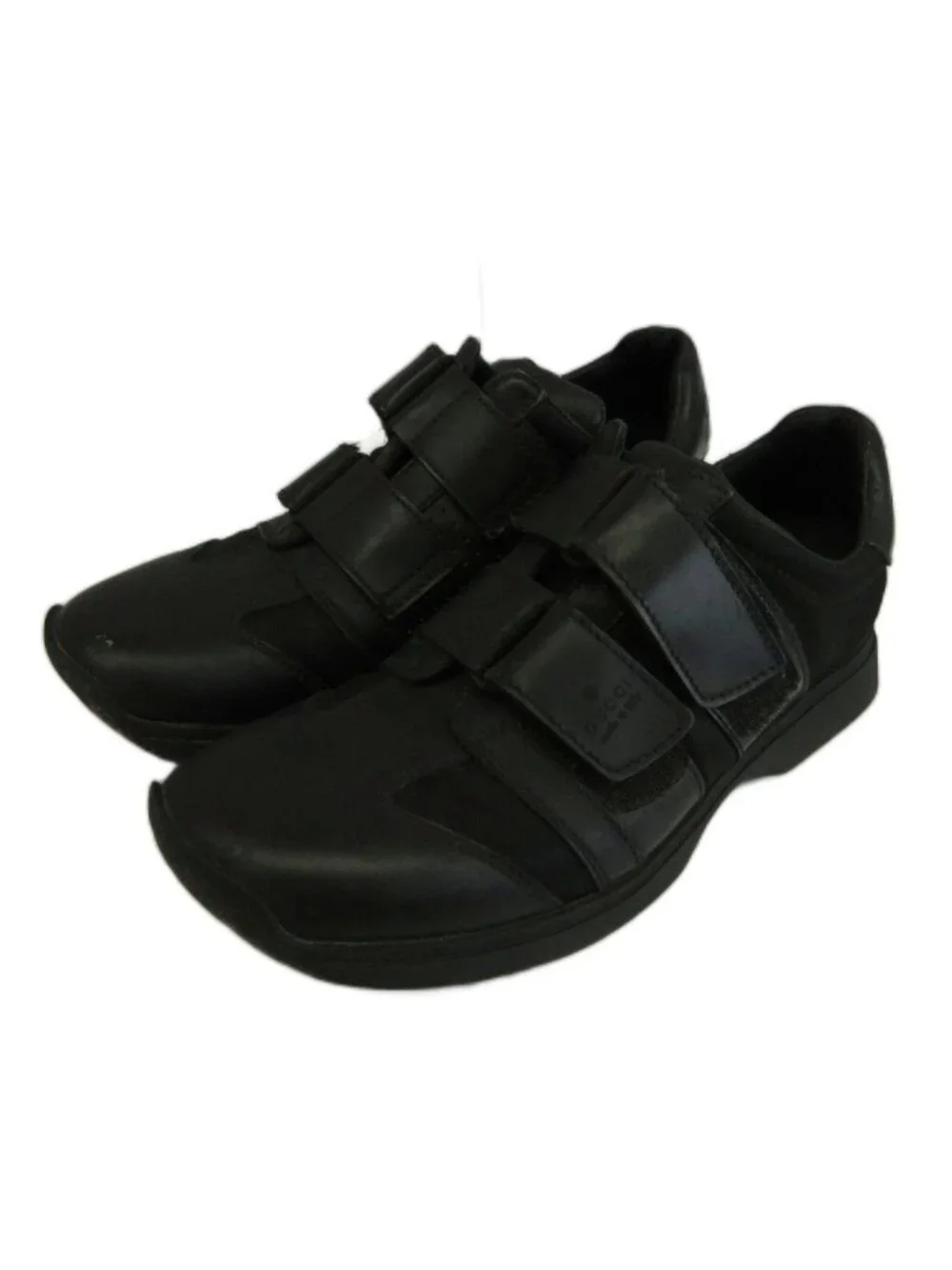 Gucci Sneakers Cowhide Leather Nylon Low Cut Double Velcro Black 6.5